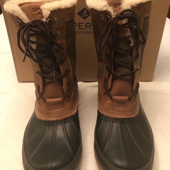 Sperry Men’s Ice Bay Tall Boot - Brown/Olive - Picture 2 of 13